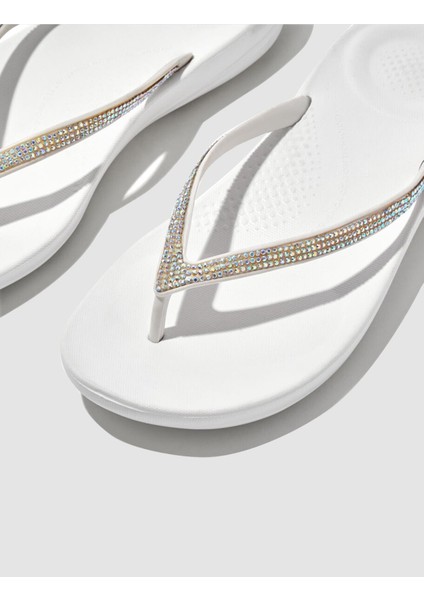 FitFlop IQUSHION SPARKLE R08 Beyaz Kadın Parmak Arası Terlik