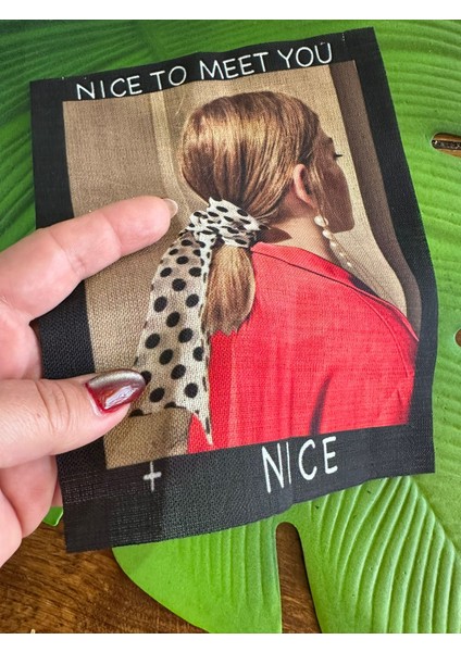 23X19 cm Keten Kadın Görselli Arma Dikiş Giyim Aksesuarı