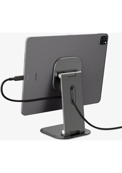 MagFit iPad & Tablet için MagSafe özellikli Manyetik Şarj Standı OneTap Easel Stand Space Gray - AMP06414