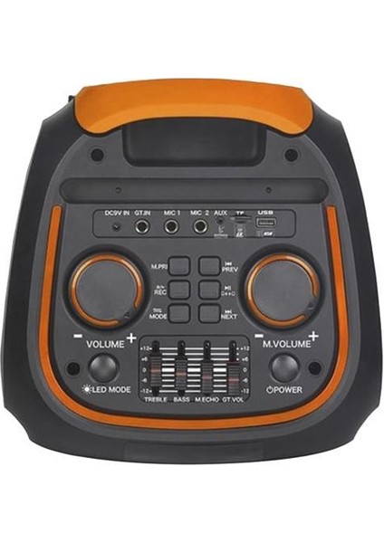 NDR-1095 Siyah Taşınabilir Büyük Boy Rgb Bluetooth Mikrofonlu Parti Hoparlör