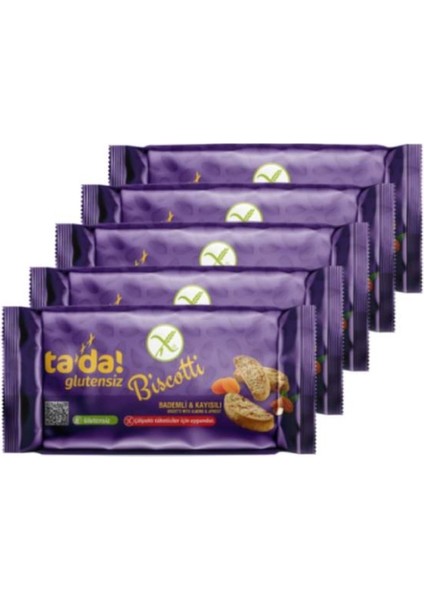 Glutensiz Gluten Free Bademli Kayısılı Bıscotti 110 gr (5 Adet)
