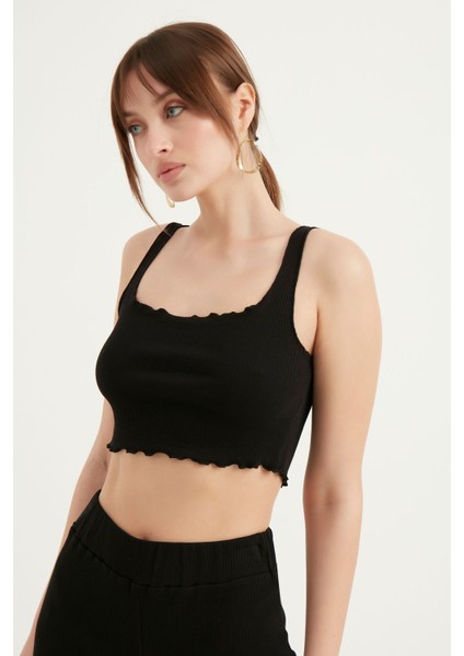 Askılı Kısa Kaşkorse Crop Bluz modelleri