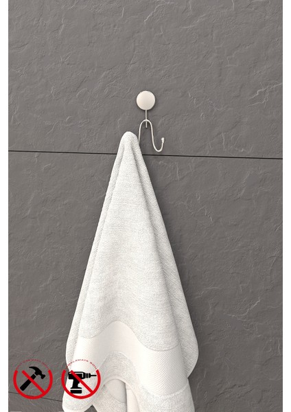 Alper İris Krom İkili Banyo Havlu Askısı Yapışkanlı ve Kolay Montaj 12 cm Yükseklik