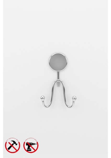 Alper İris Krom İkili Banyo Havlu Askısı Yapışkanlı ve Kolay Montaj 12 cm Yükseklik fiyatları