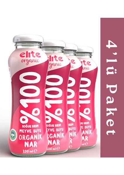 Elite Organic %100 Nar Suyu 200 ml