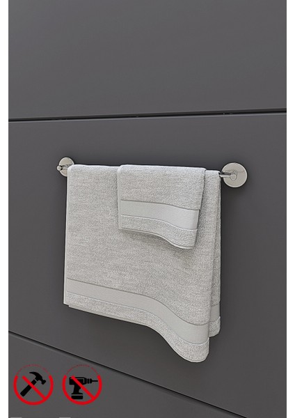 Krom Yapışkanlı Düz Uzun Havluluk Havlu Asacağı Havluluk Ister Yapıştır Ister Montajla
