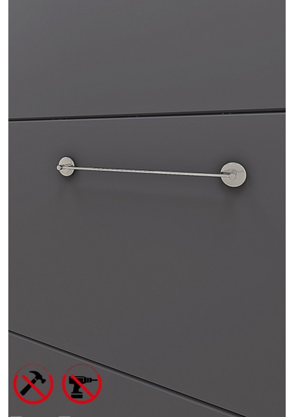 Krom Yapışkanlı Düz Uzun Havluluk Havlu Asacağı Havluluk Ister Yapıştır Ister Montajla modelleri