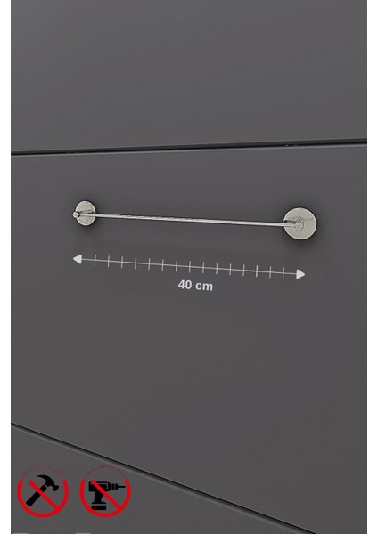 Krom Yapışkanlı Düz Uzun Havluluk Havlu Asacağı Havluluk Ister Yapıştır Ister Montajla fırsatları