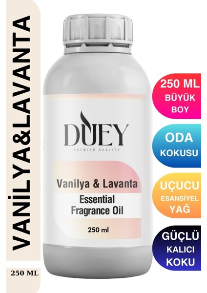 Vanilya&lavanta Uçucu Yağ 250 ml Mum Esansı, Oda Kokusu, Hava Nemlendiricisi, Çamaşır Kurutma Topu