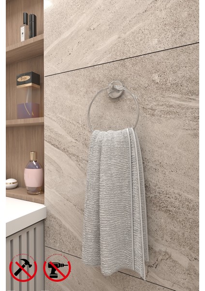 Ceria Krom Eko Yuvarlak Havluluk Havlu Askısı Havlu Asacağı Ister Yapıştır Ister Montajla