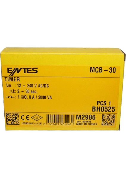 MCB-30 Elektronik Zaman Rölesi