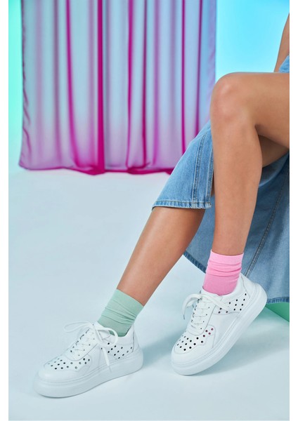 Pure Beyaz Hakiki Deri Kadın Sneakers