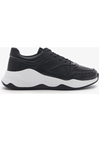 Nixus Siyah Hakiki Deri Kadın Sneakers