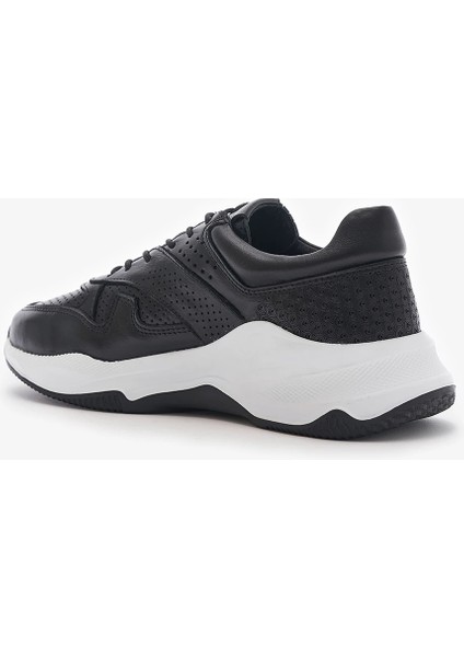 Nixus Siyah Hakiki Deri Kadın Sneakers