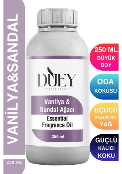 Vanilya&sandal Uçucu Yağ 250 ml Mum Esansı, Oda Kokusu, Hava Nemlendiricisi, Çamaşır Kurutma Topu