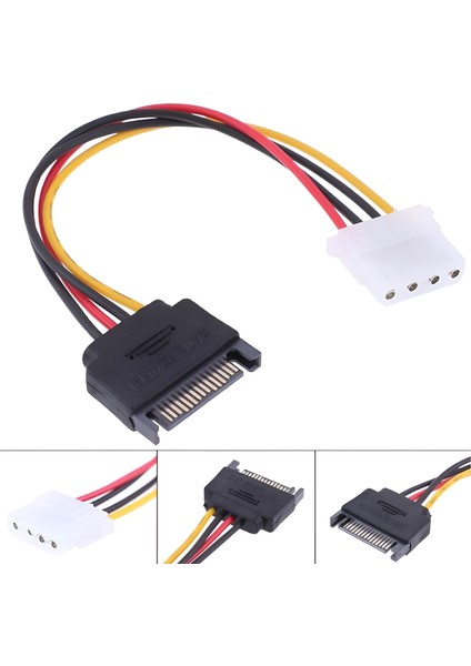 Sata Kasa HDD Dişi Erkek 4 Pin Power Molex Güç Kablosu 20 cm