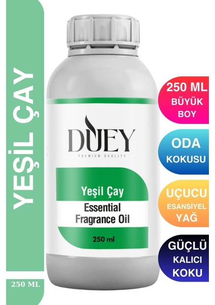 Yeşil Çay Uçucu Yağ 250 ml Mum Esansı, Oda Kokusu, Hava Nemlendiricisi, Çamaşır Kurutma Topu