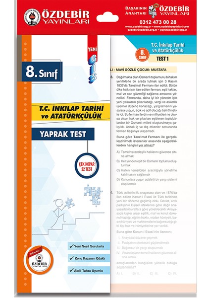 LGS 4'lü Yaprak Test Seti Türkçe - İngilizce – T.C. İnkılap Tarihi ve Atatürkçülük – Din Kültürü ve Ahlak Bilgisi