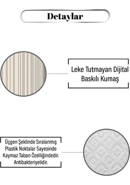 Noktalı Krem Çizgili Desen Dijital Baskılı Zenit Kilim modelleri