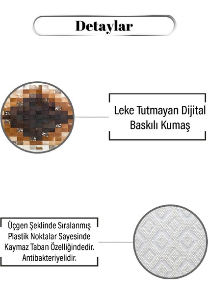 Bej Kare Desen Dijital Baskılı Zenit Kilim modelleri