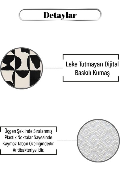 Siyah Vurgulu 12 Kare Desen Dijital Baskılı Zenit Kilim modelleri