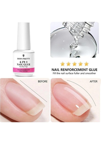 6 İn 1 Glue Uv Gel - Çok Foksiyonlu Uv Tırnak Jeli 15 ml indirimleri