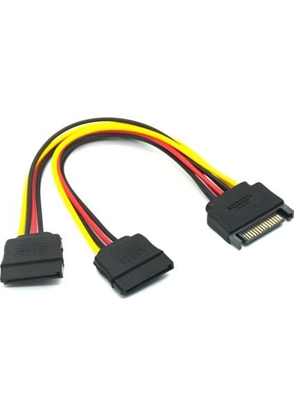 Sata 15 Pin Dişi Erkek 2 Port Çoklayıcıy Kablo Splitter HDD Bağlantı Kablosu