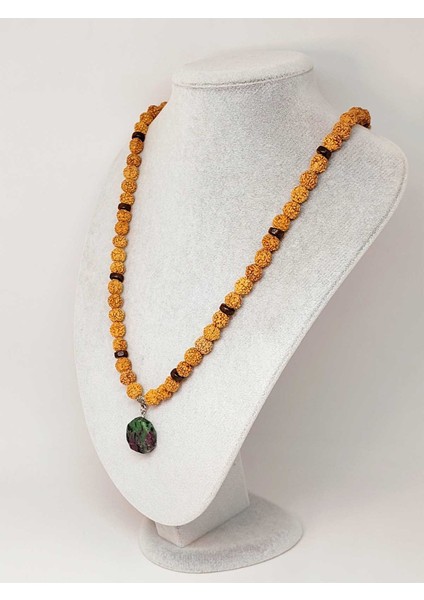 Anyolit Taşlı Rudraksha Tohum Kolye Dolama Bileklik 8mm (49736) fiyatları