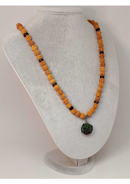 Anyolit Taşlı Rudraksha Tohum Kolye Dolama Bileklik 8mm (49736) modelleri