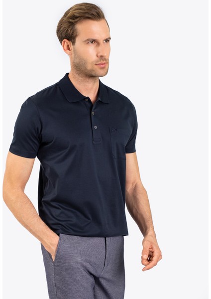 Erkek Regular Fıt Polo Yaka Tişört-New Lacivert