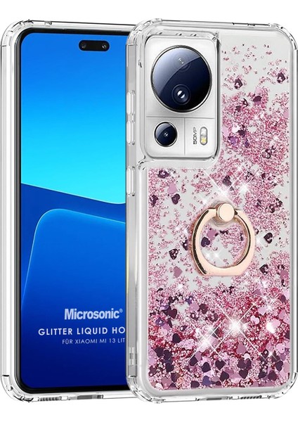 Xiaomi Mi 13 Lite Kılıf Glitter Liquid Holder Pembe