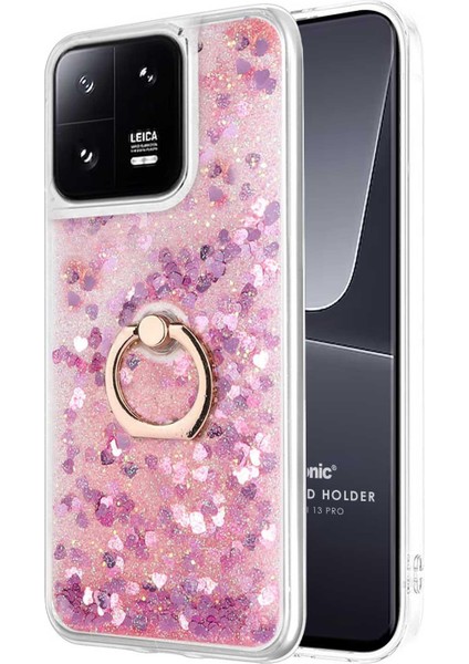 Xiaomi Mi 13 Kılıf Glitter Liquid Holder Pembe
