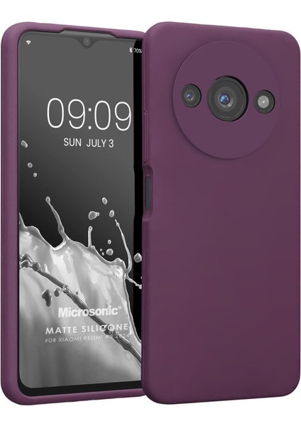 Matte Silicone Xiaomi Redmi A3 Kılıf Mor