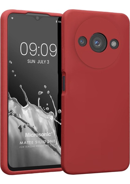 Matte Silicone Xiaomi Redmi A3 Kılıf Kırmızı