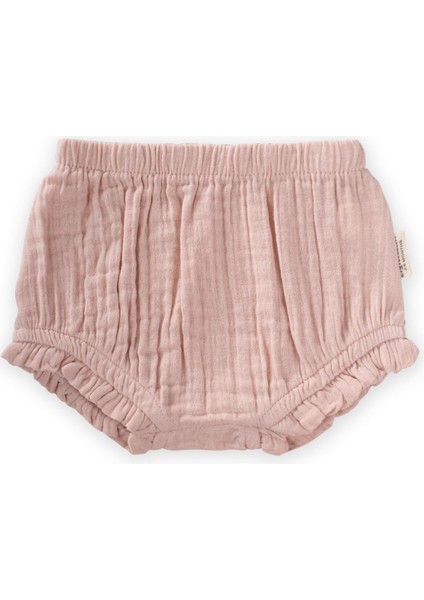 Fırfırlı Şort Pudra Pembe