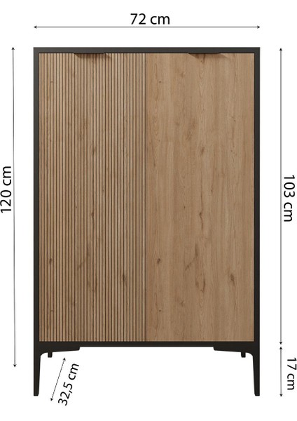 R2520 Ayakkabılık 120 cm Sepet/siyah