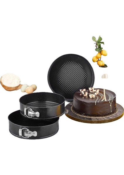 Kelepçeli Kek Kalıbı 3 Lü Set ( 24 - 26 - 28 cm )