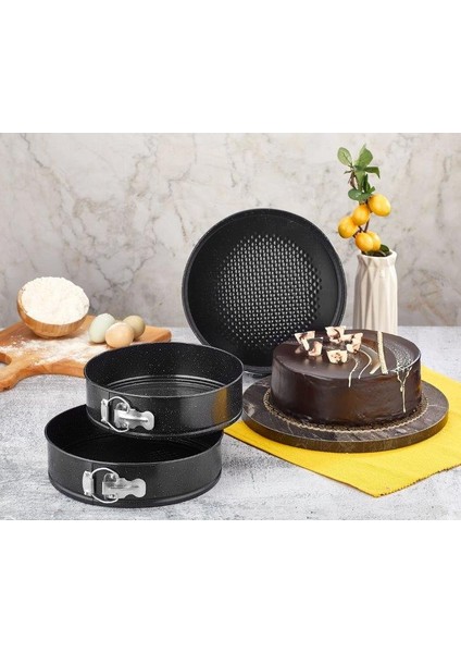 Kelepçeli Kek Kalıbı 3 Lü Set ( 24 - 26 - 28 cm )