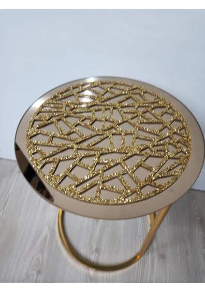 3 Adet Zigon Sehpa Örtüsü / 33 cm Yuvarlak / Simli Işıltılı Suni Deri/ modelleri