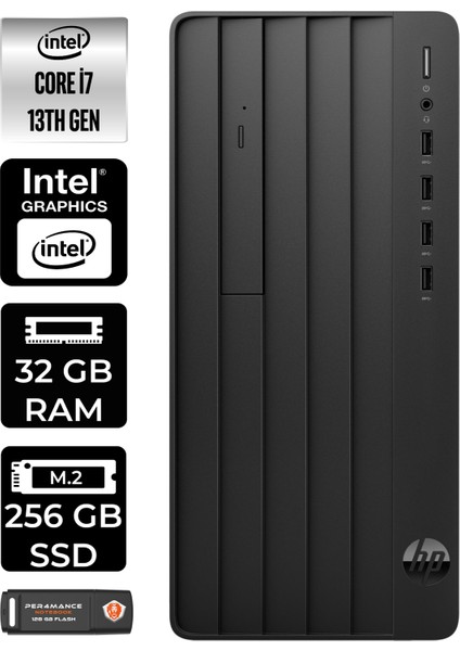 Pro Tower 290 G9 Intel Core I7 13700 32GB 256GB SSD W11P 8T2X1ES Masaüstü Bilgisayar & Per4 USB Bellek 8T2X1ESP426