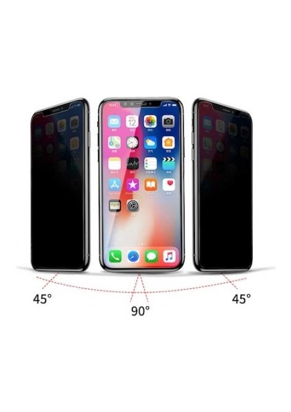 Soft Store TR iPhone 11 Pro Max Uyumlu Privacy Tam Koruma Sağlayan Hayalet Temperli Cam