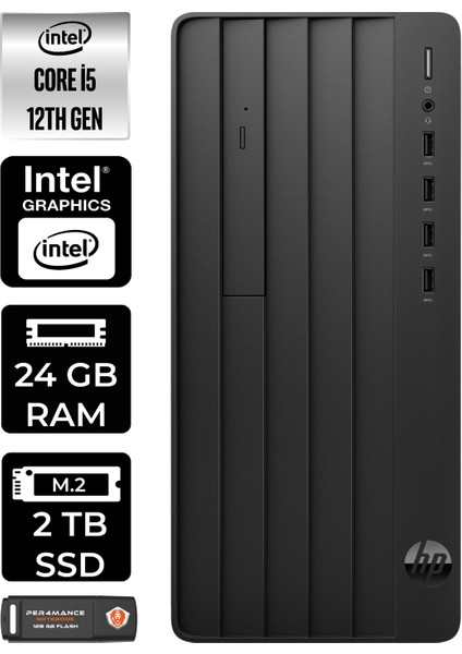 Pro Tower 290 G9 Intel Core I5 12500 24GB 2tb SSD W11P 6D3A5EA Masaüstü Bilgisayar & Per4 USB Bellek 6D3A5EAP424