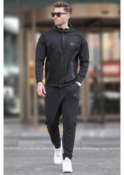 Kapüşonlu Siyah Erkek Eşofman Takımı 7201 fiyatları