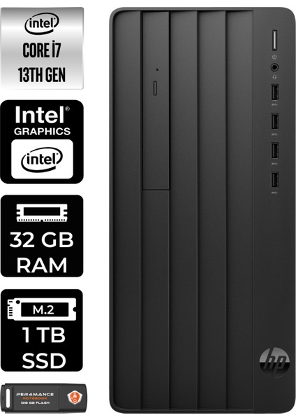 Pro Tower 290 G9 Intel Core I7 13700 32GB 1tb SSD W11P 8T2X2ES Masaüstü Bilgisayar & Per4 USB Bellek 8T2X2ESP428