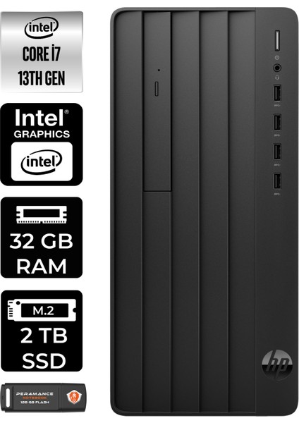 Pro Tower 290 G9 Intel Core I7 13700 32GB 2tb SSD Fdos 8T2X1ES Masaüstü Bilgisayar & Per4 USB Bellek 8T2X1ESP329