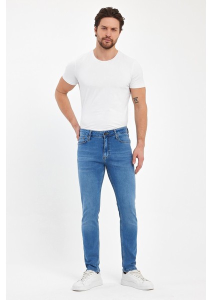 - Erkek Likralı Skinny Fit Denim Pantolon Açık Mavi fırsatları