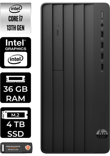Pro Tower 290 G9 Intel Core I7 13700 36GB 4tb SSD W11H 8T2X2ES Masaüstü Bilgisayar & Per4 USB Bellek 8T2X2ESP385