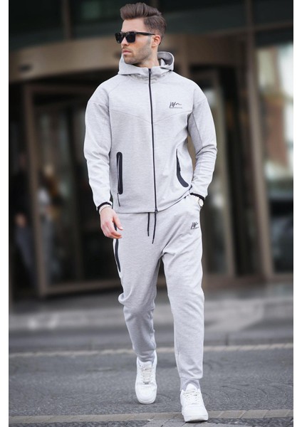 Kapüşonlu Gri Erkek Eşofman Takımı 7201 fiyatları