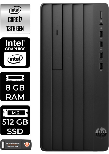 Pro Tower 290 G9 Intel Core I7 13700 8gb 512GB SSD W11P 8T2X1ES Masaüstü Bilgisayar & Per4 USB Bellek 8T2X1ESP402
