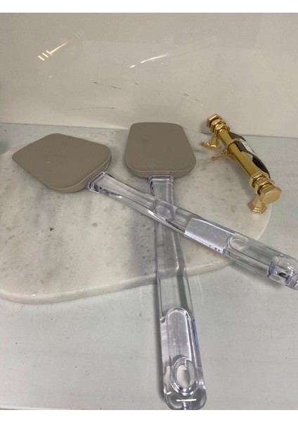 Şeffaf Saplı Silikon Spatula 2 Li Kapiçino